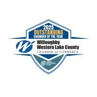 A logo for the 2025 Outstanding Chamber of the Year: Willoughby Western Lake County Chamber of Commerce.