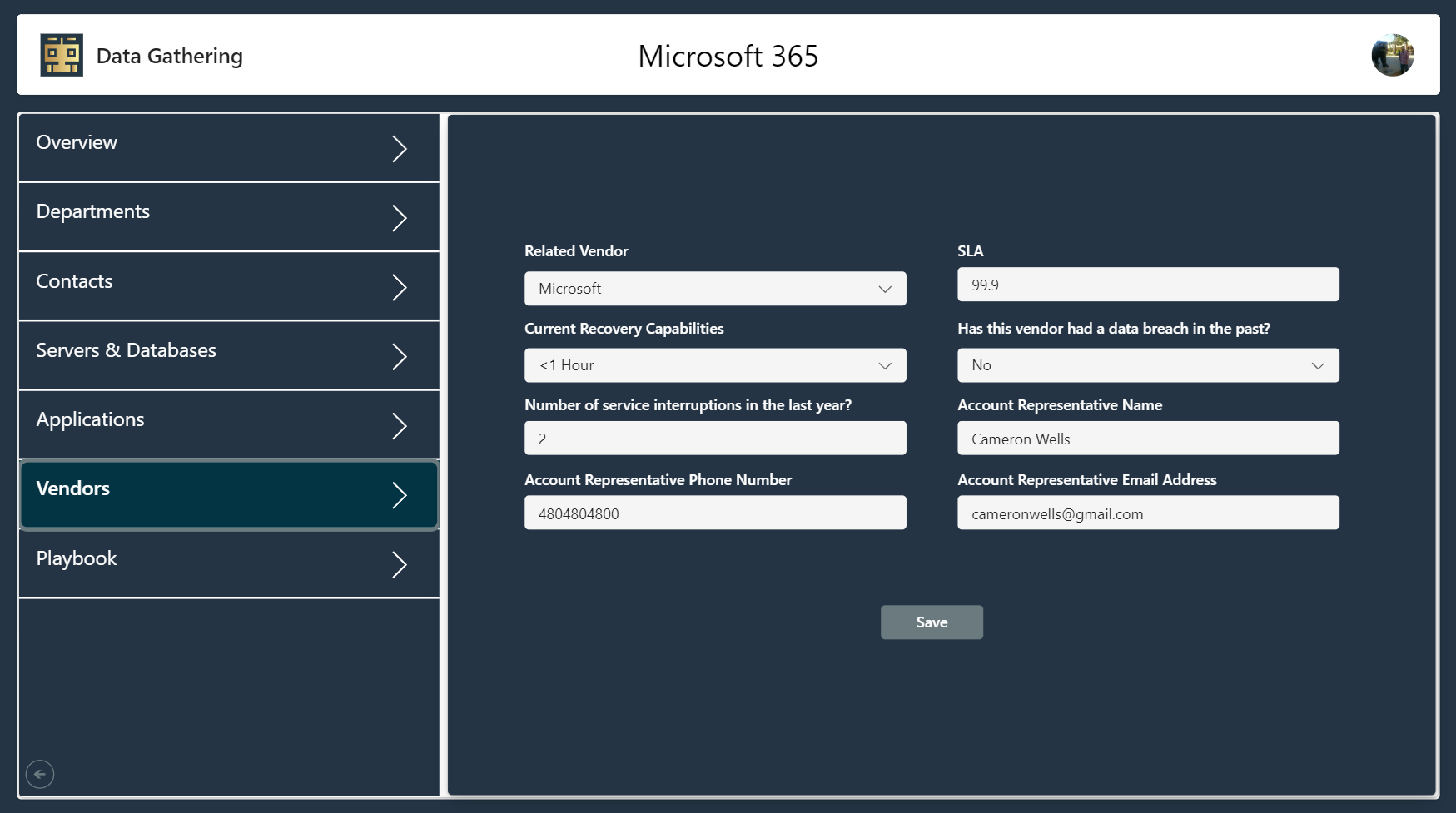 Microsoft 365 settings page, with a form for updating version information, and a dark blue and white color scheme.