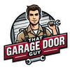 Logo of a garage door repairman holding a wrench with the text &ldquo;That Garage Door Guy&rdquo;