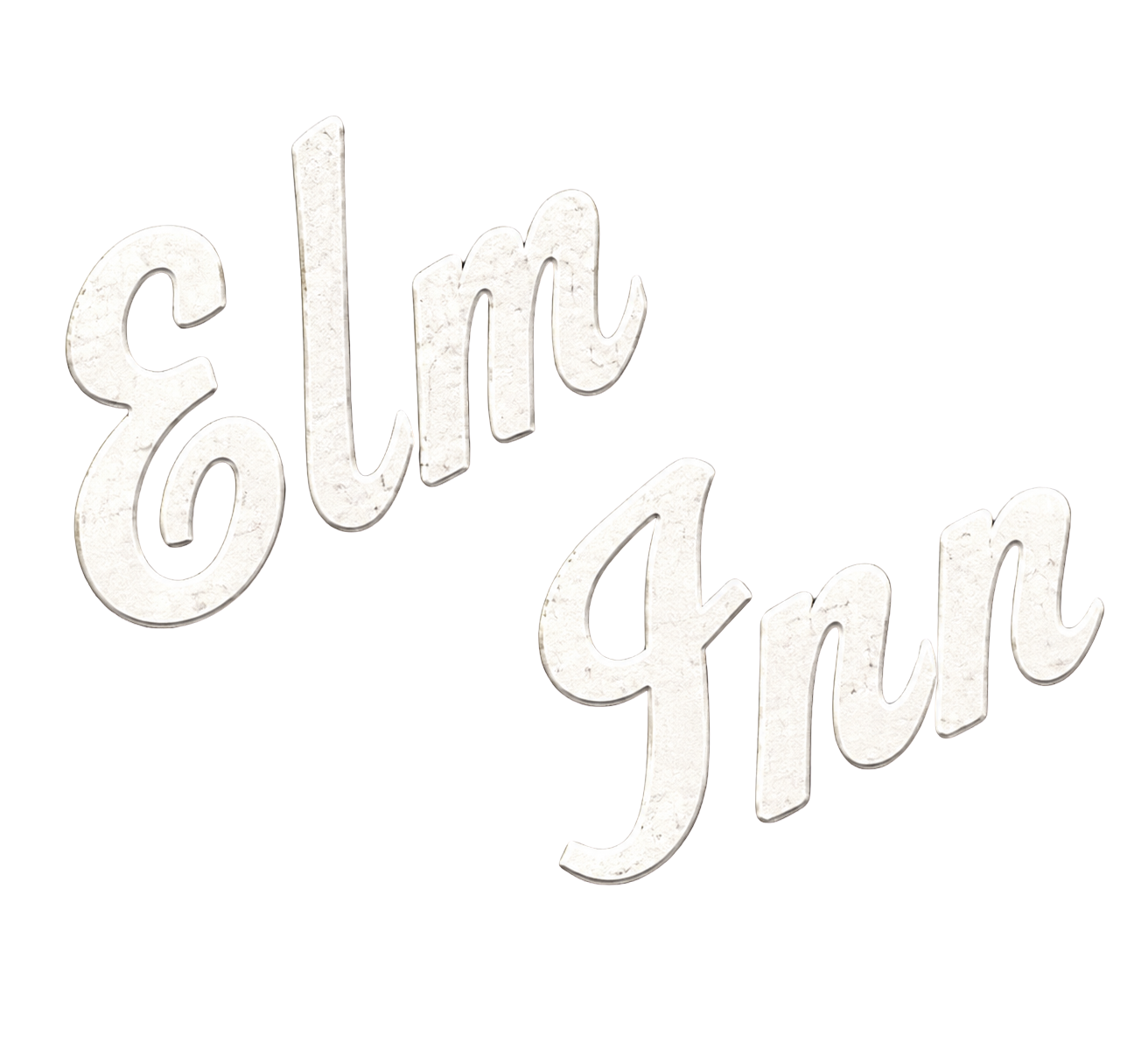 White cursive text reading &ldquo;Elm In&rdquo; on a plain white background