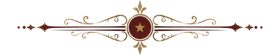 Decorative maroon and gold ornamental divider with a central star medallion and curled accents
