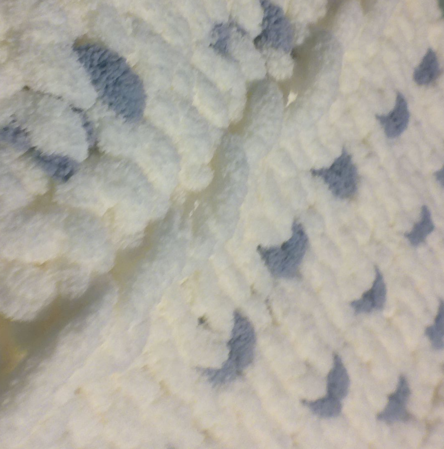 Blue Heart Chunky Knit Baby Blanket