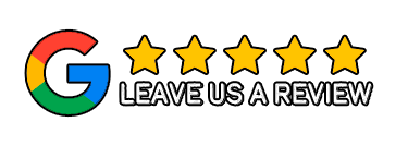 Google logo with five gold stars and text