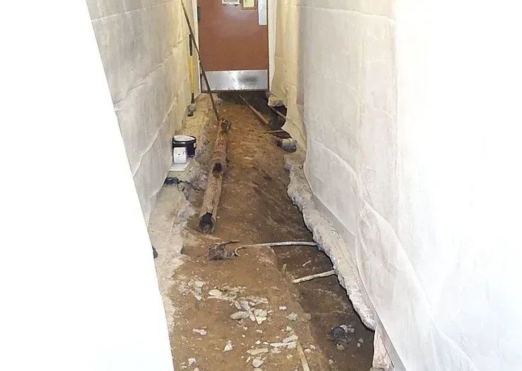 Narrow Hallway With A Door In The Background — New Boston, MI — All Drains LLC