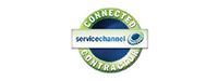 A blue and green circle with the words `` connected '' on it.