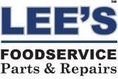 The logo for lee 's foodservice parts and repairs.