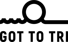Black circular logo above bold text reading “GOT TO TRI” on a white background