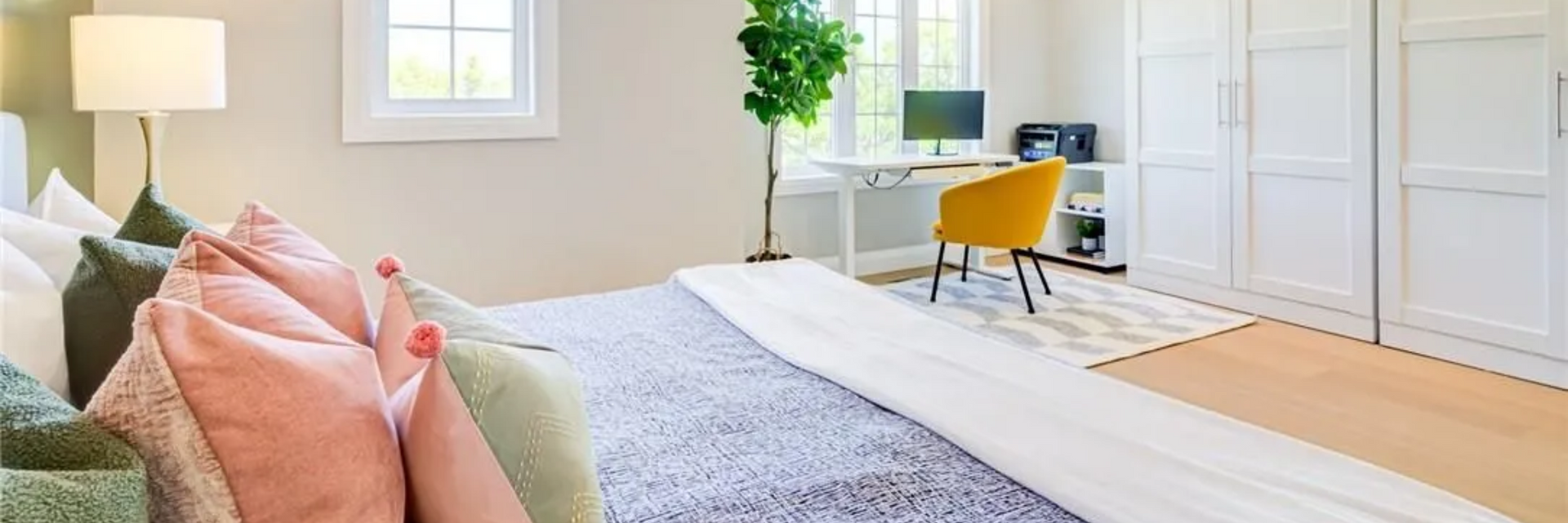 Bedroom and room table by the window