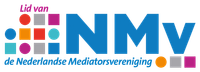 Logo voor NVM, met gekleurde vierkanten en de tekst 