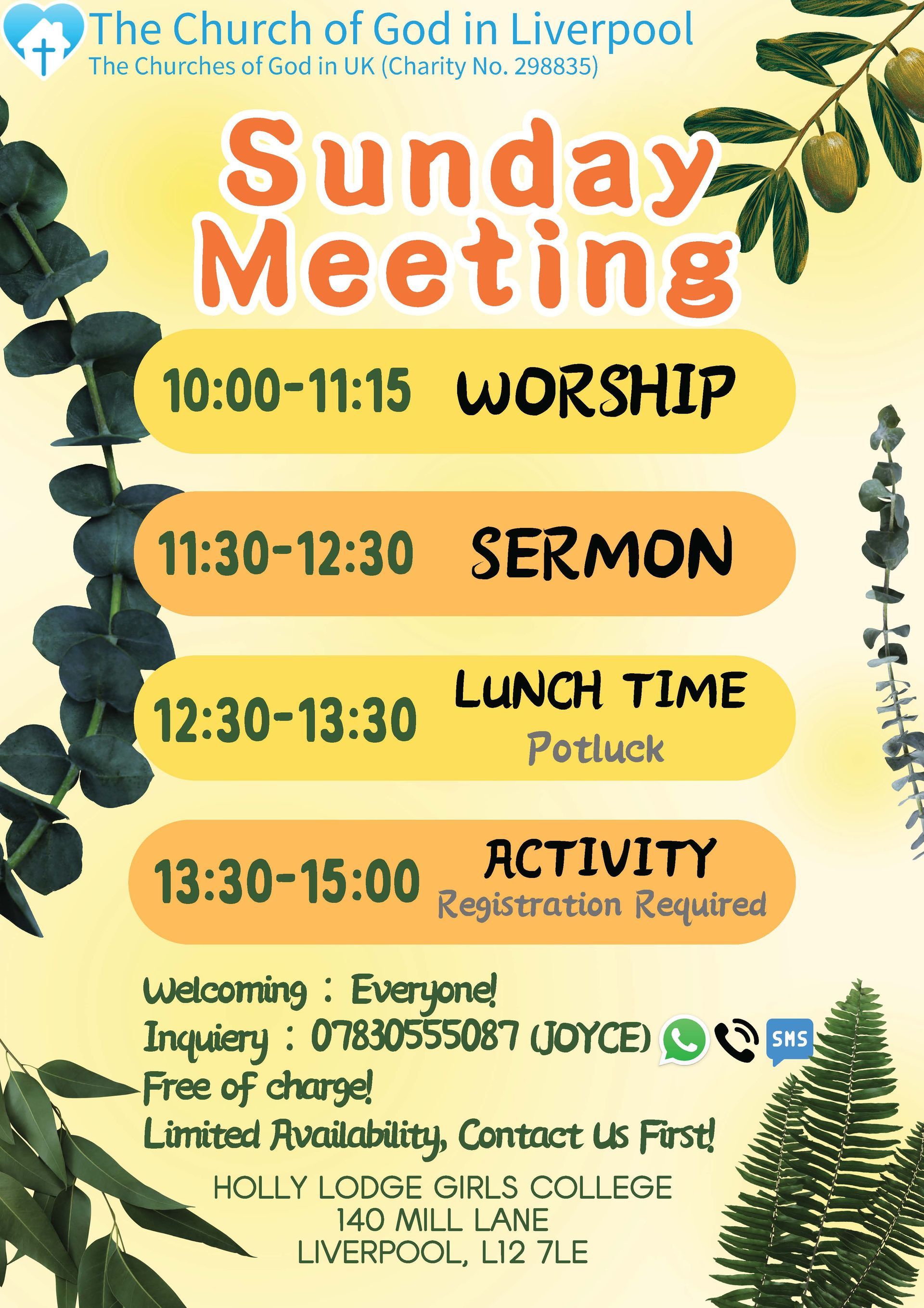 Sunday meetings