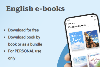 A person is holding a cell phone that says english e-books