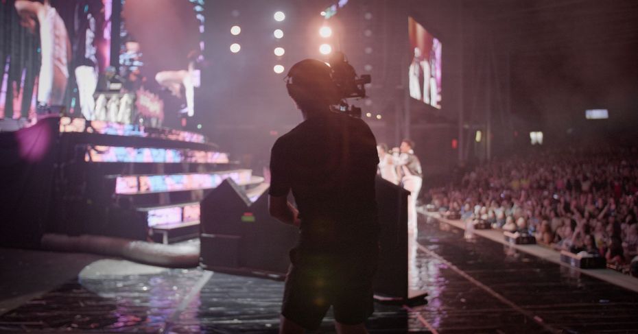 Camera operator at New Kids on the Block concert