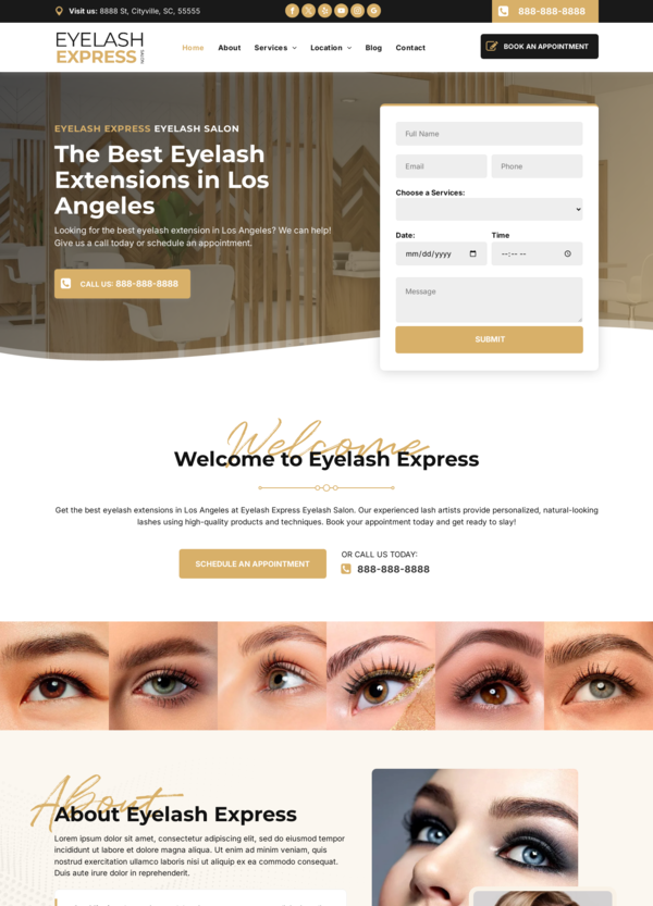 Website builder Eyelash Salon  responsive template