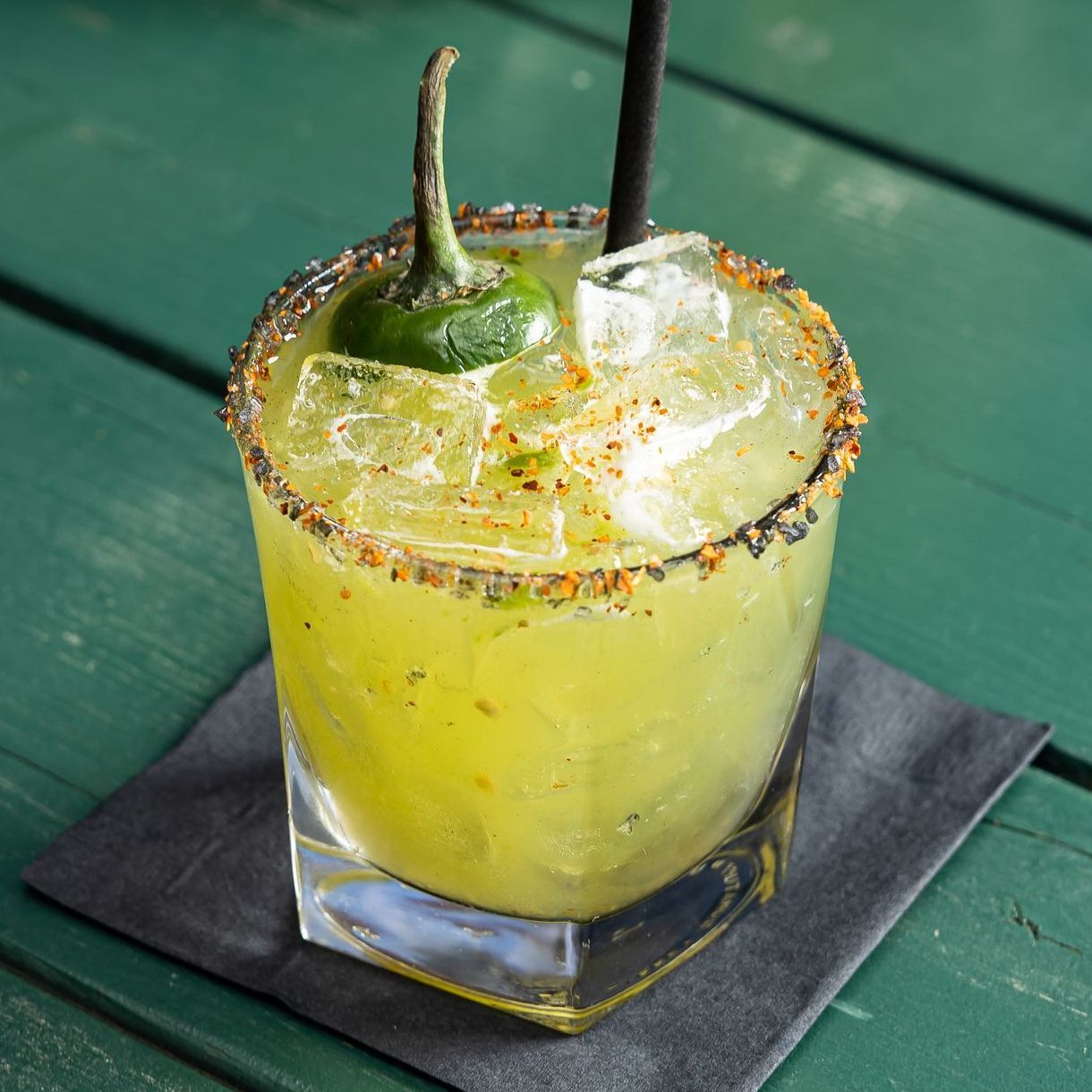 lime colored margarita made at tony tenderonis in denver colorado