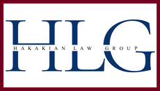 HILG logo for Hakakian Law Group in blue serif letters on a white background with a maroon border