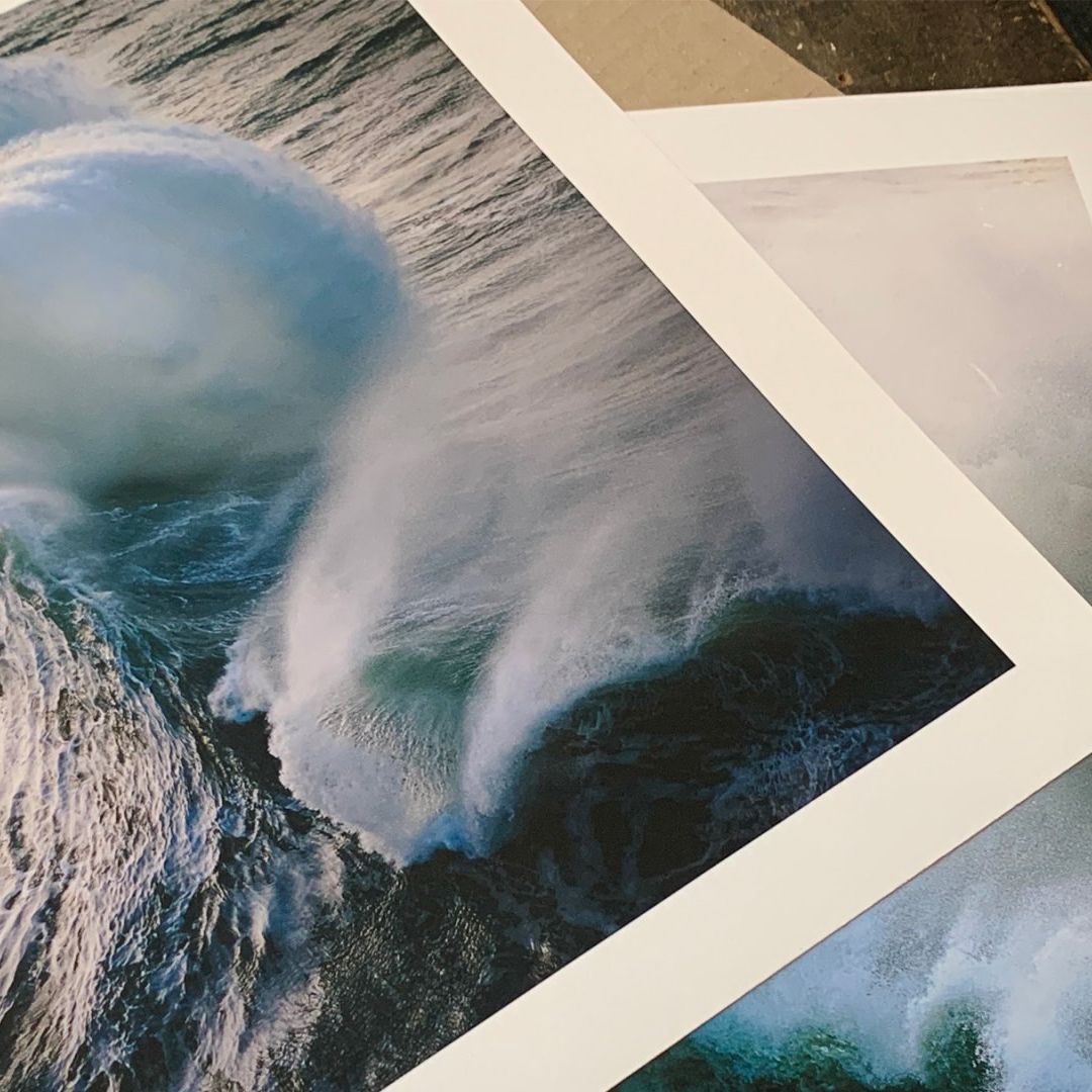 Giclee prints of waves several pictures of waves are stacked on top of each other