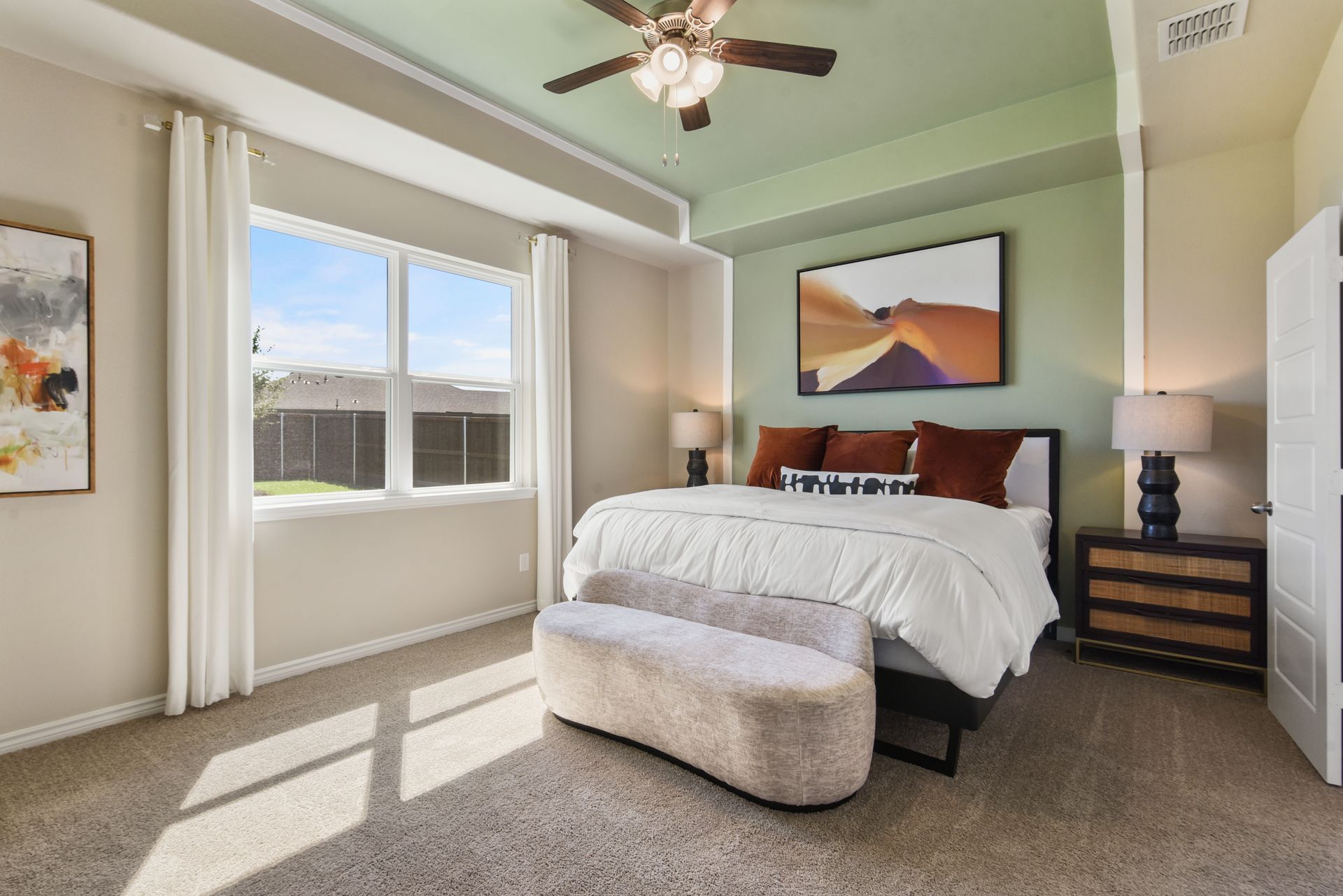Burgess Meadows model home primary bedroom