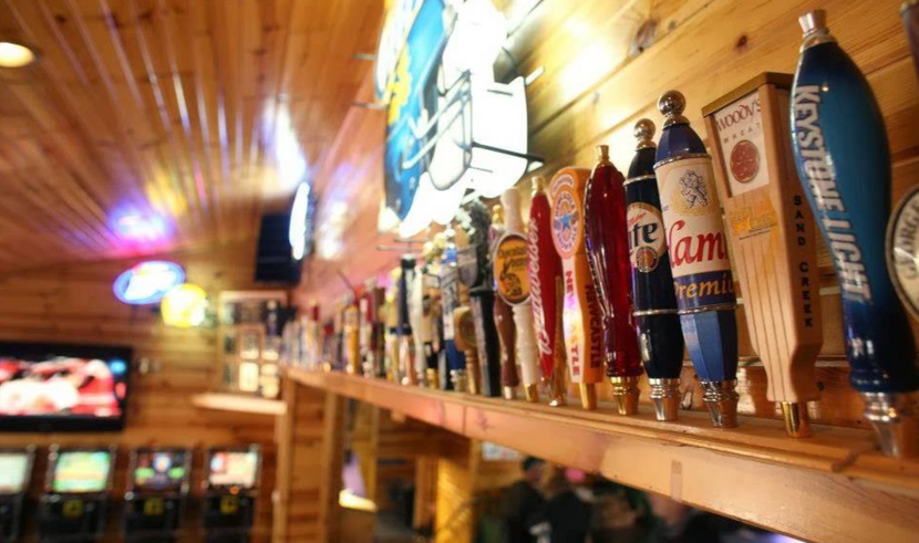 Beer taps and bar atmosphere at Nutz Deep II