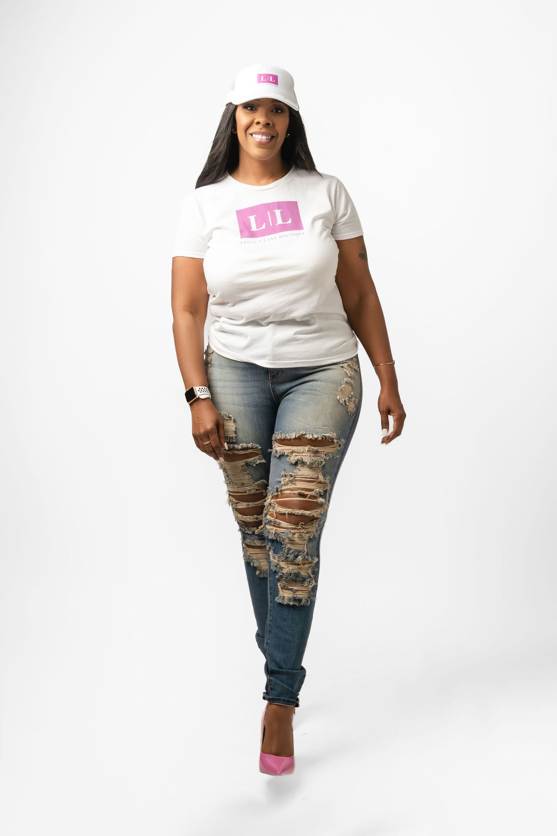 Light to Dark Ombre Ripped Up Jeans