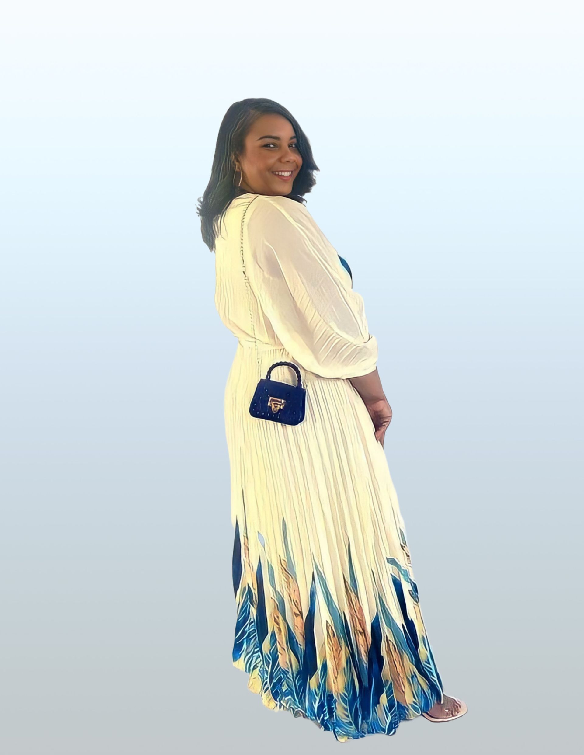 Plus Size: Fashionably Late Pleated Dress