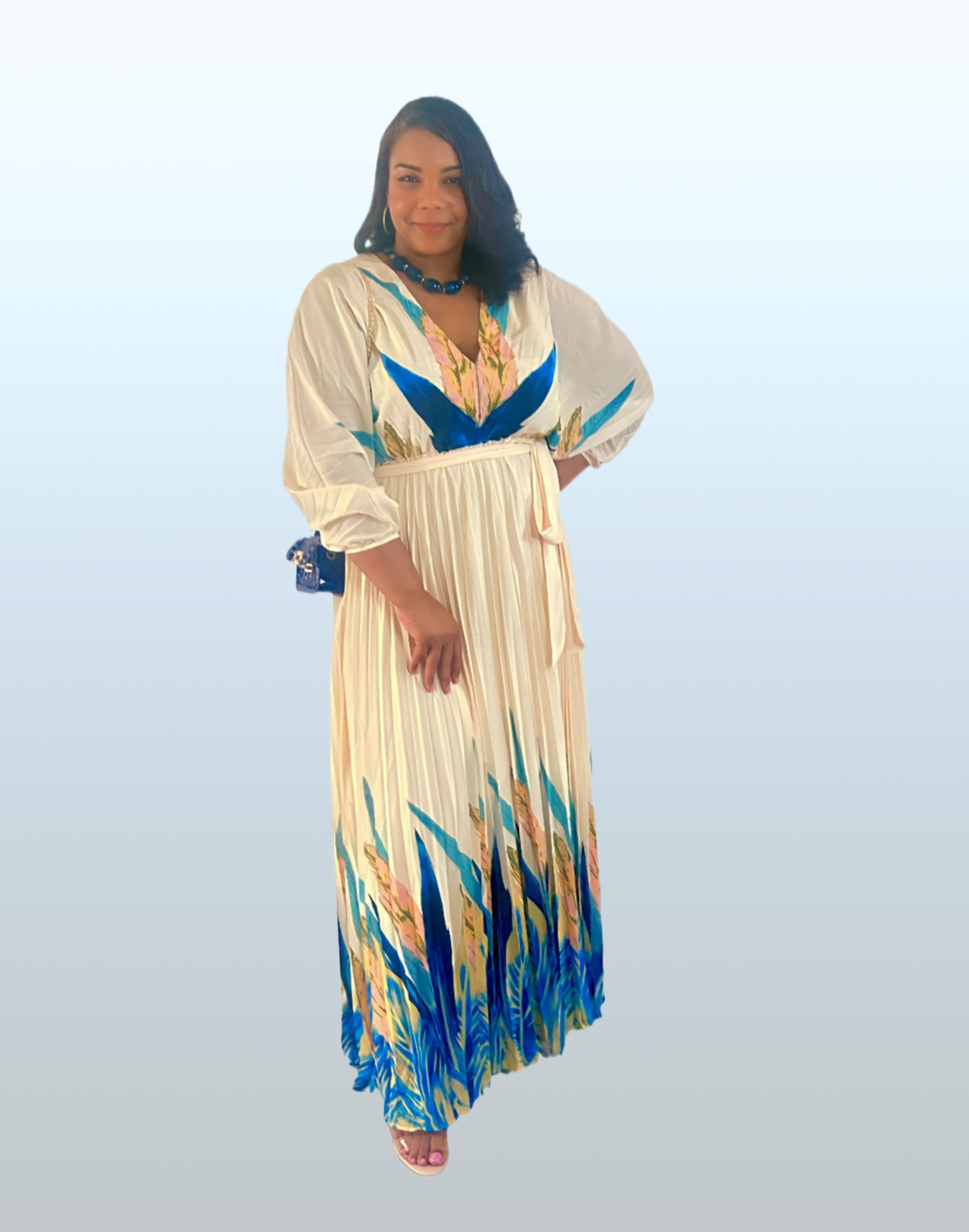 Plus Size: Fashionably Late Pleated Dress