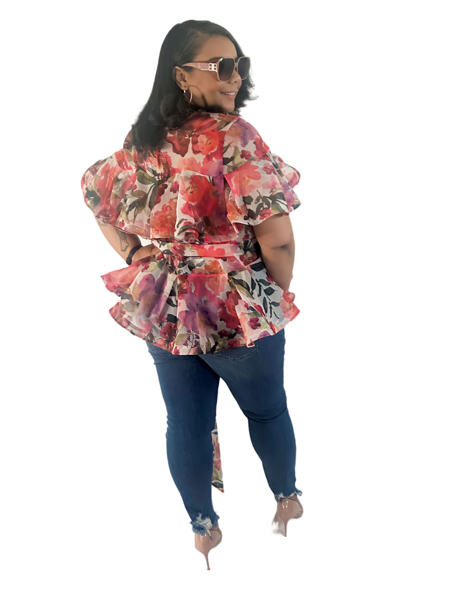 Plus Size: High Waisted Ripped Up Jeans