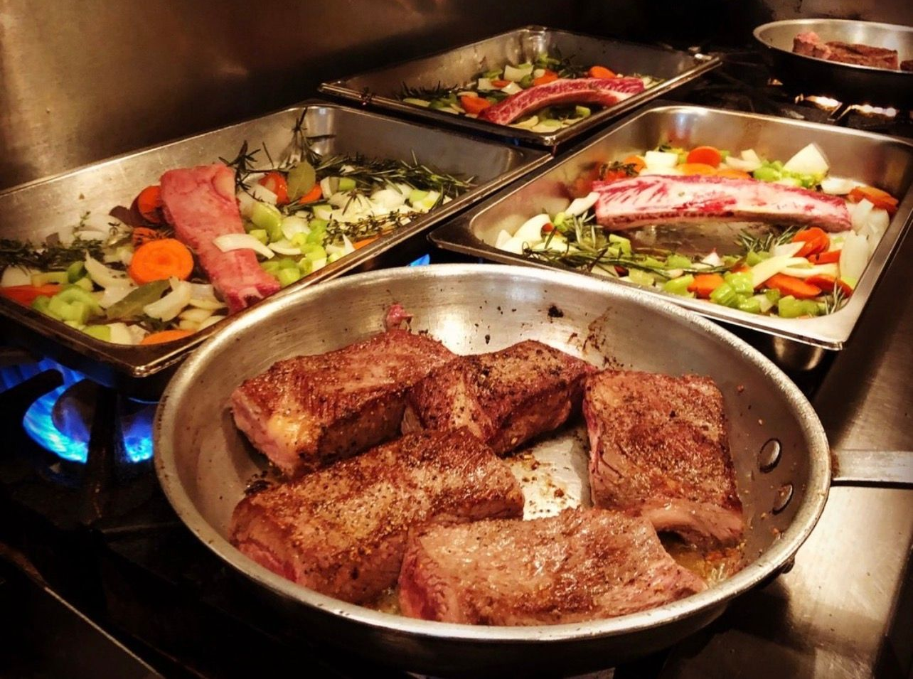 Sage Room meal being cooked on the range top