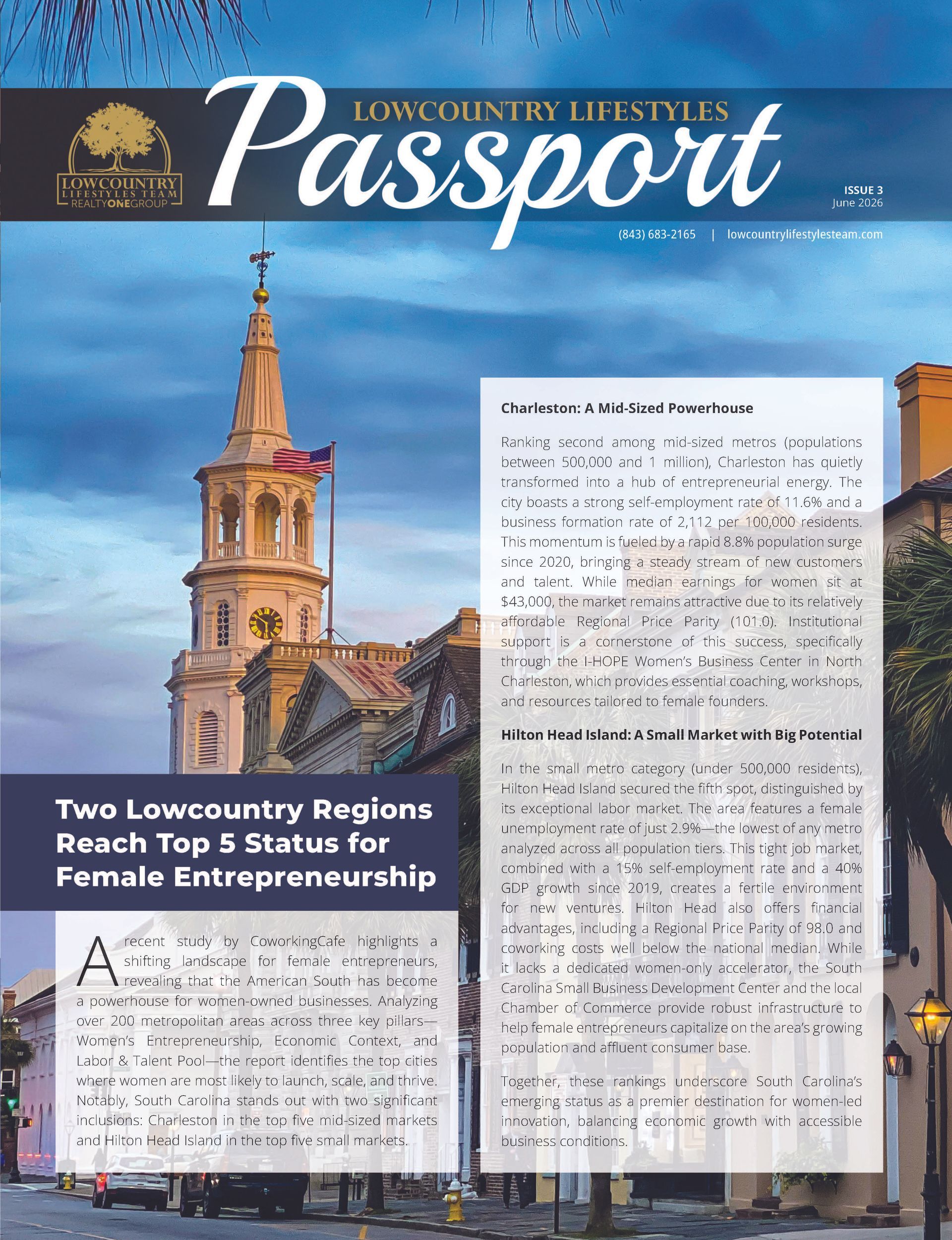 Cover of June 2026 Passport Newsletter showing Charleston church 