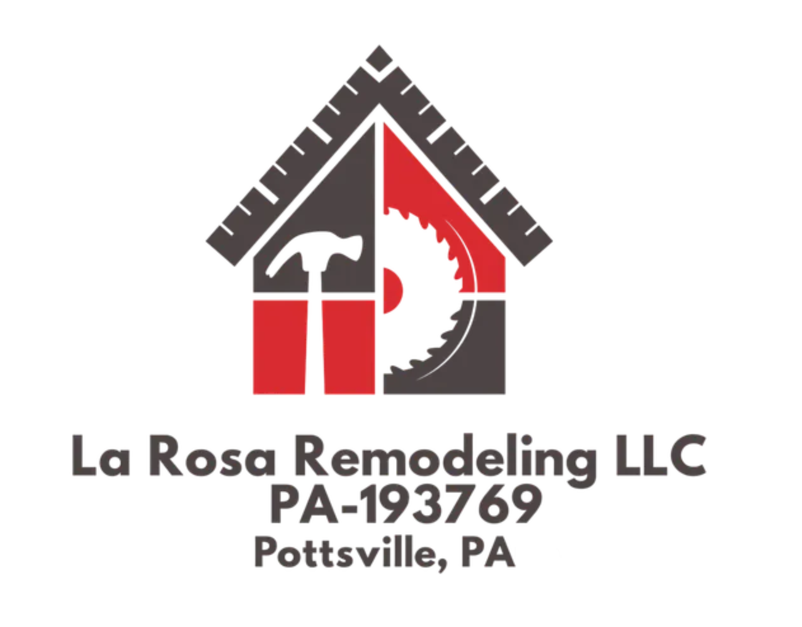 A logo for la rosa remodeling llc in pottsville pa