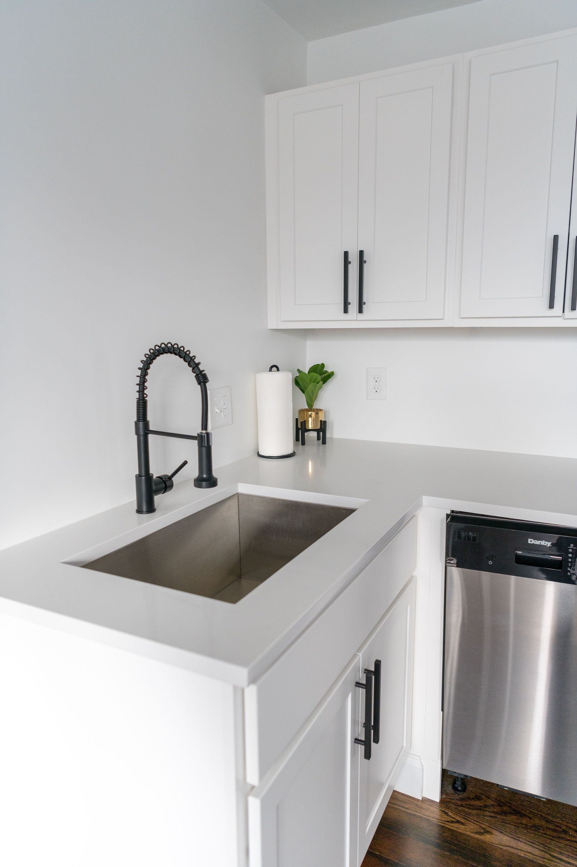 Newly remodeled kitchen interior in a Worcester County, Massachusetts home