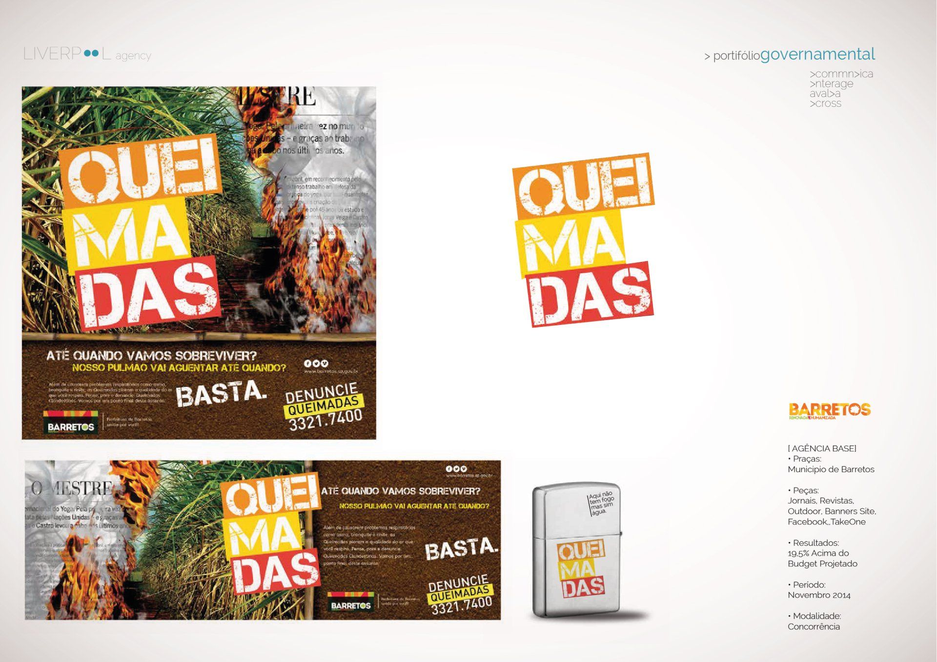 Cartaz de campanha contra incêndios florestais apresentando a palavra 