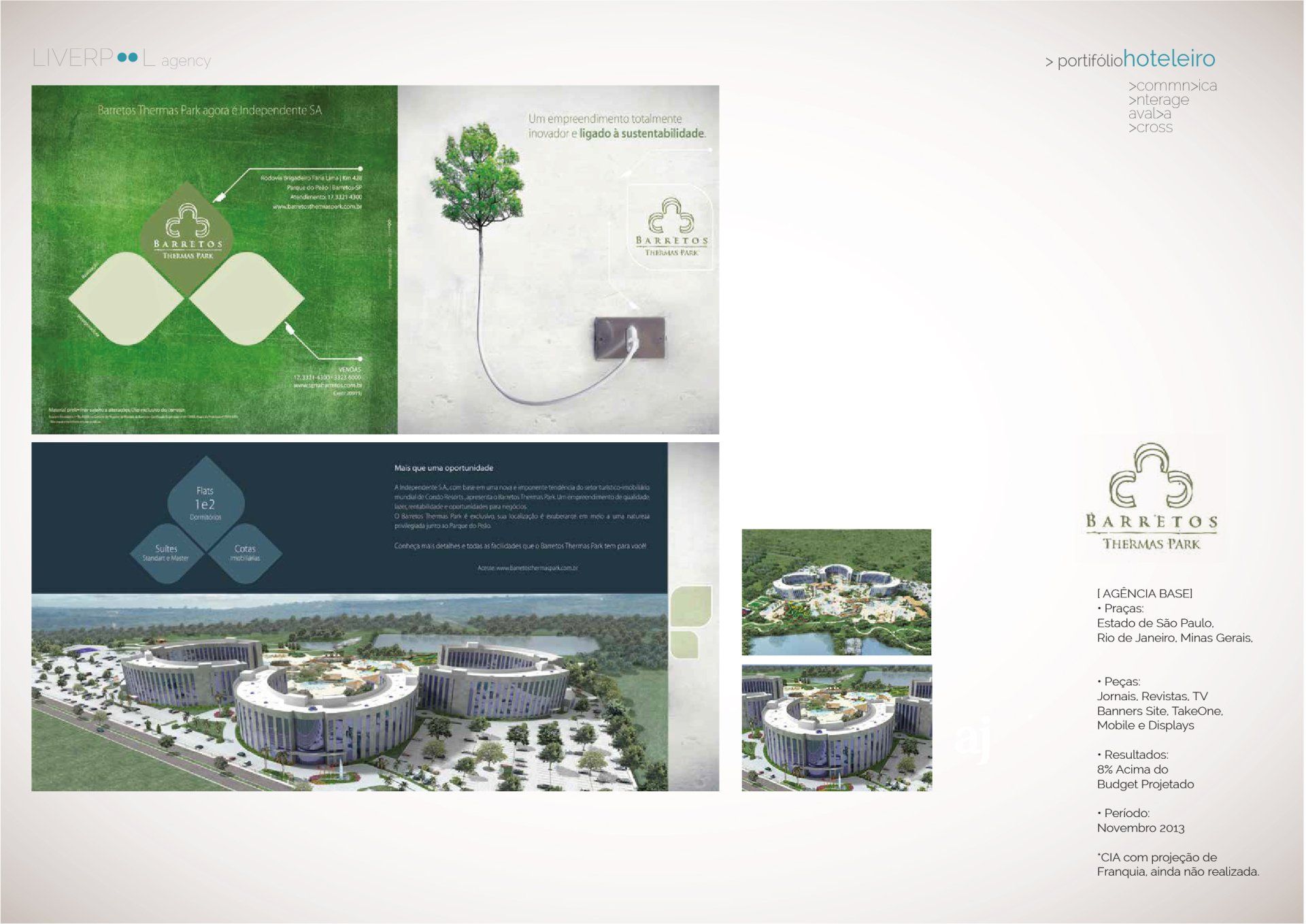 Brochura da Evertson Nature Edge apresentando design arquitetônico sustentável com edifícios integrados à natureza.