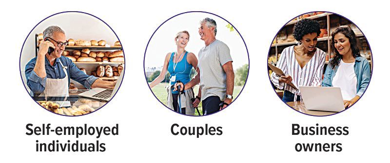 Three circles with different images of people inside of each circle.