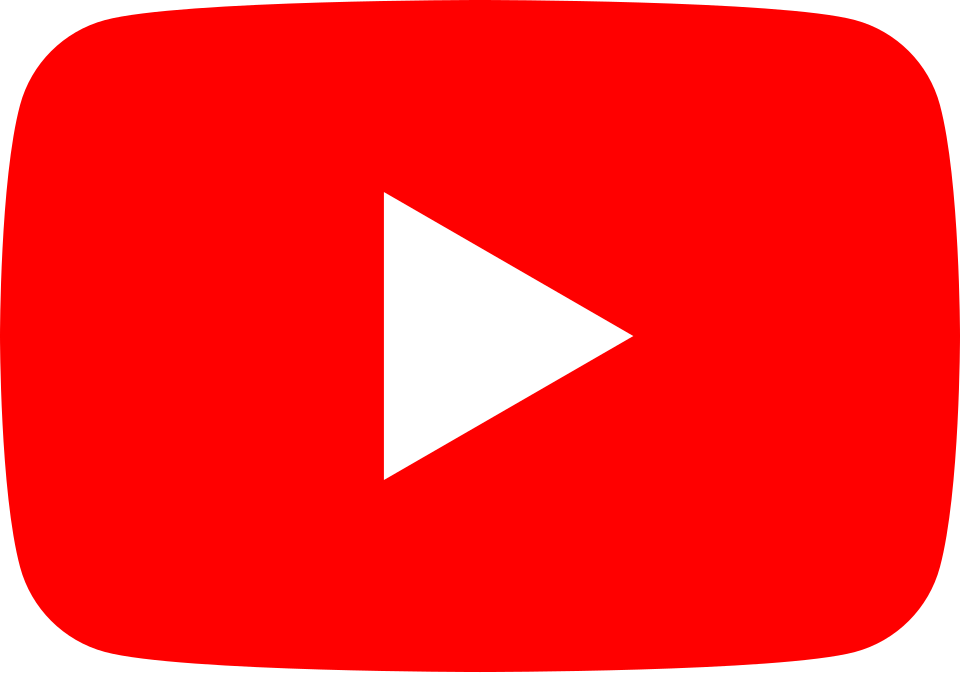 YouTube play button logo on a red rounded rectangle background