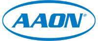 The word "AAON" in blue, bold, sans-serif font, enclosed in a horizontal blue oval outline.