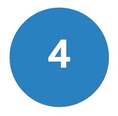White number 4 centered inside a solid blue circle.
