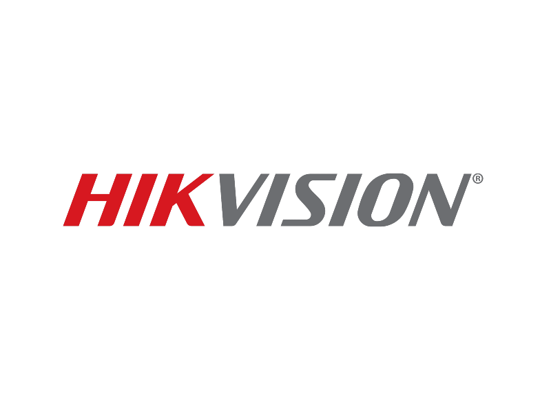 The hikvision logo is on a white background.