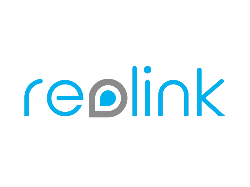 The reolink logo is blue and gray on a white background.