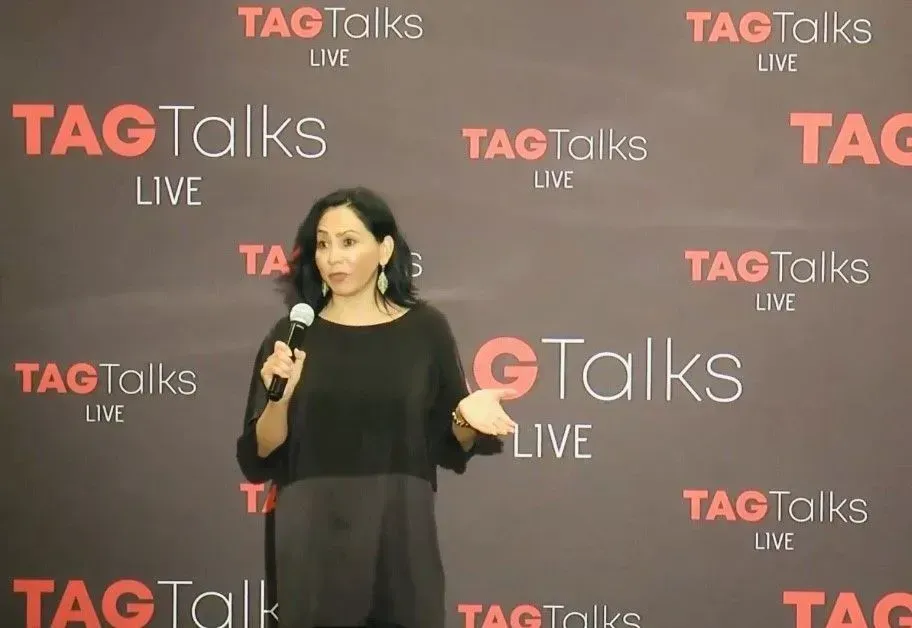 Woman speaking at 