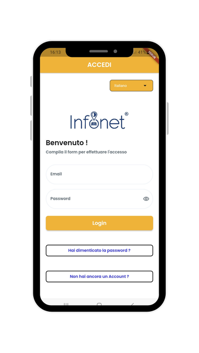 Un telefono cellulare con una pagina di login.