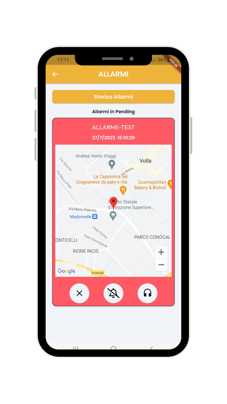 Un telefono cellulare con una mappa sullo schermo.