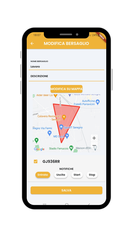 Un telefono cellulare con una mappa sullo schermo.