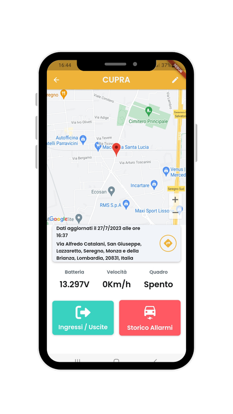 Un telefono cellulare con una mappa sullo schermo.