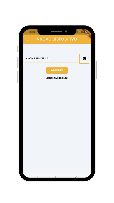 Un telefono cellulare visualizza uno screenshot di un'app.