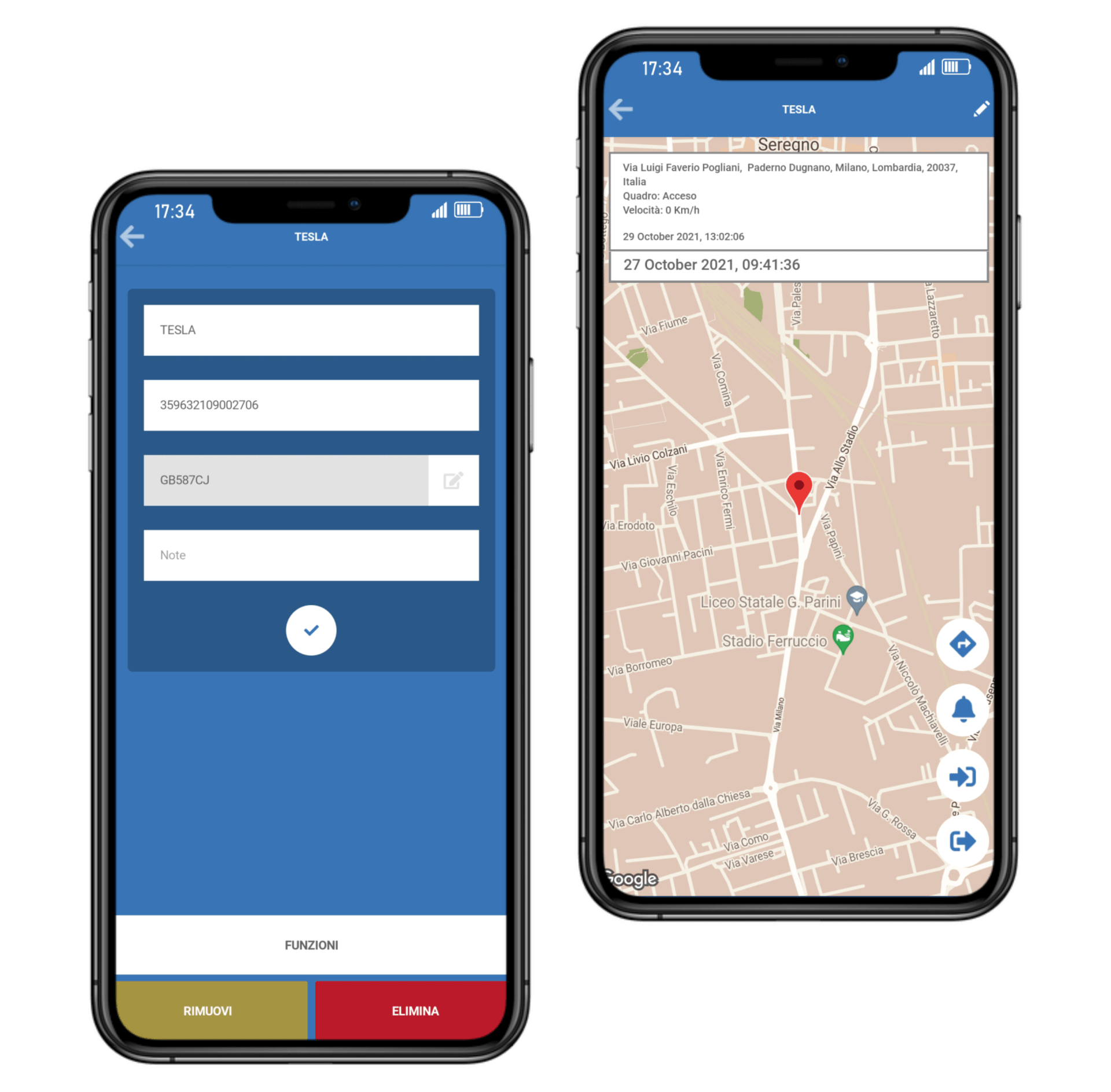 Un paio di telefoni con una mappa sullo schermo.