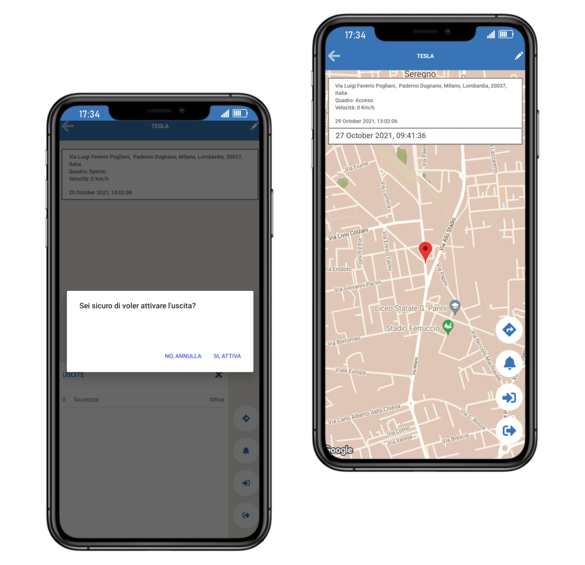 Un paio di telefoni con una mappa sullo schermo.