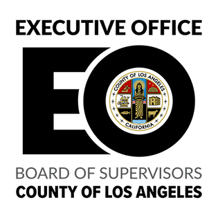 Los Angeles County Board of Supervisors Executive Office logo in black, white, and gray with county seal.
