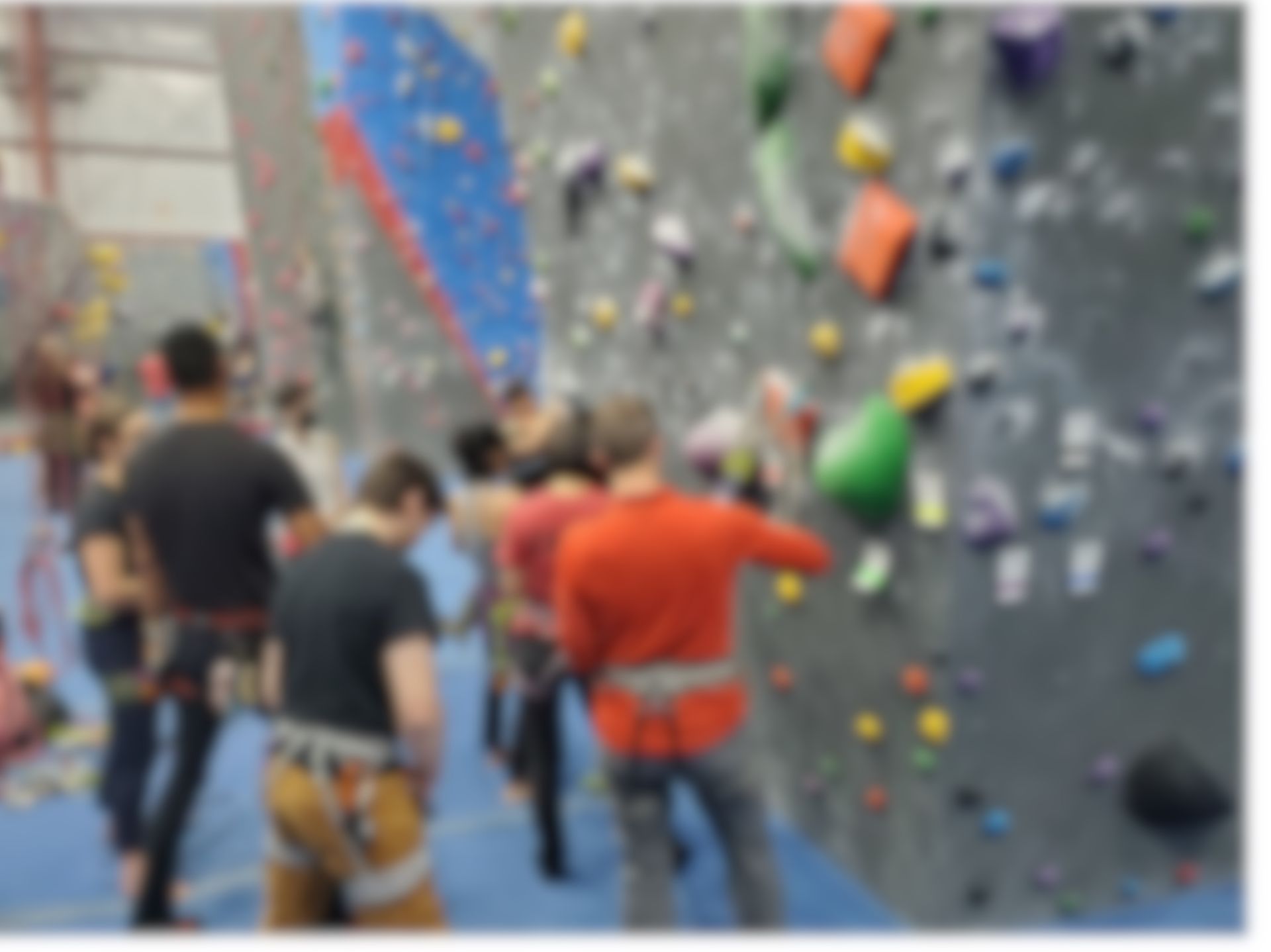 Climbers in gym clinic