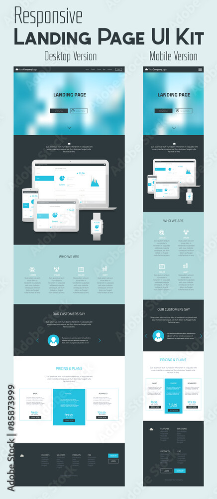Illustration of a landing page design