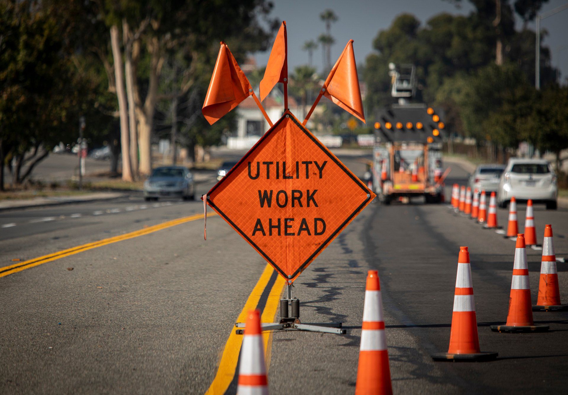 Image of typical municipal utility construction zone